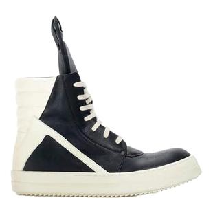 ROG RO马毛倒三角新款拉链系带男女粗鞋带高帮鞋黑白OINCK OWEM