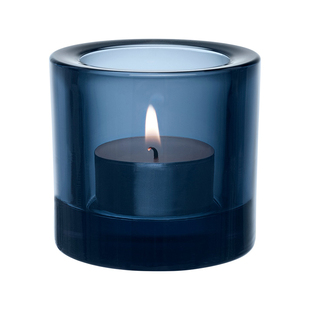 Iittala伊塔拉冷井热焰玻璃烛台茶烛氛围marimekko合作款深蓝