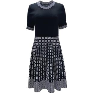 Episode艾碧素21秋新款复古花纹针织连衣裙中裙A字款114179