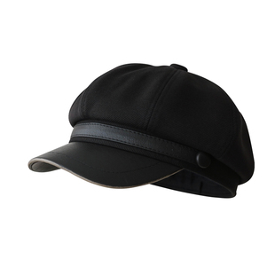 男复古英伦风报童帽秋冬加厚保暖画家帽子女文艺百搭咖啡色八角帽