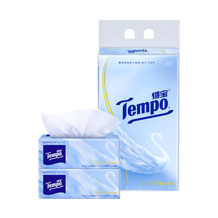 [王一博同款]新品Tempo得宝Velvet臻享天鹅绒软抽纸80抽提装任选