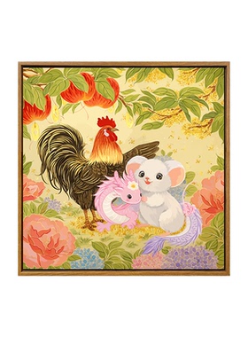 生肖全家福diy数字油画装饰画