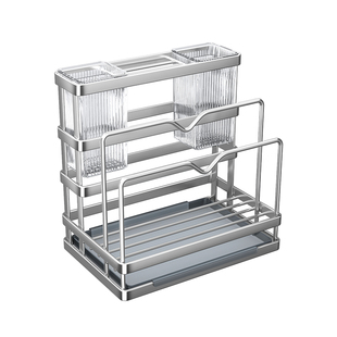 不锈钢刀架置物架台面厨房砧板一体放置架菜刀具案板菜板收纳架