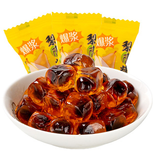 棵力果爆浆梨膏夹心软糖散装过新年货糖果喜糖学生党上课零食批发