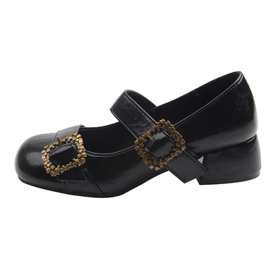 法式浅口单鞋女秋冬季百搭小皮鞋