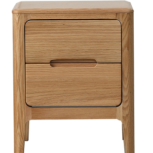 工厂直销纯实木全橡木床头柜北欧风原木色胡桃窄民宿床头柜储物柜