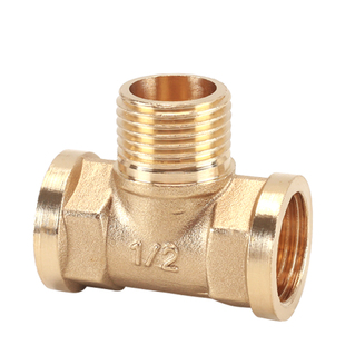 黄铜4分三通角阀龙头一进两出内外丝活接热水器分流接口水管配件