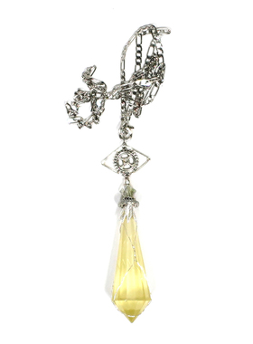 黄水晶天然矿物水晶灵摆项链饰品