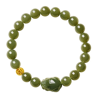 宫里上新天然和田玉貔貅手链