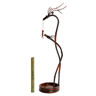 大漆楠竹龙挂香香座香薰炉线香倒流香香挂倒挂香座创意双龙头摆件