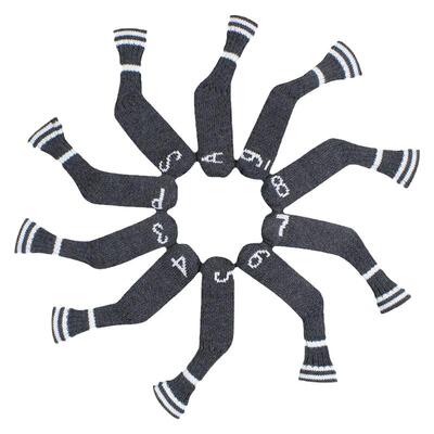 高尔夫铁杆套保护套推杆杆套帽套木杆套球杆套记号针织碳灰色杆套