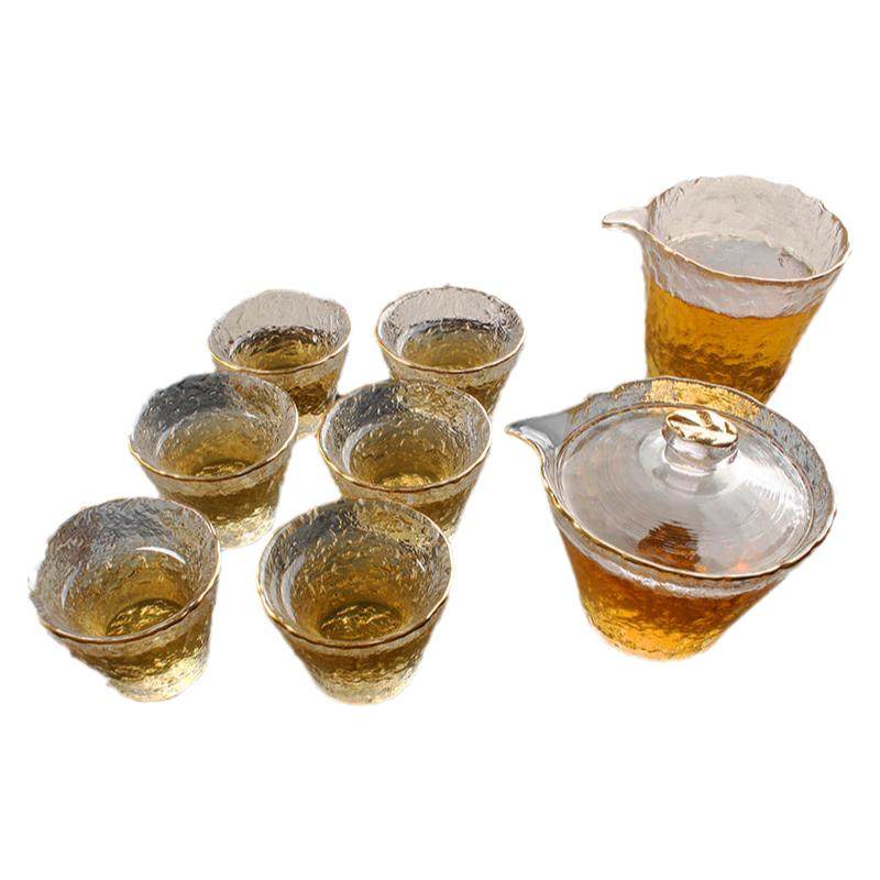 玻璃品茗杯日式喝茶杯功夫茶杯个人专用茶杯套装主人杯透明斗笠杯