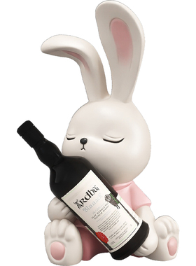 兔子摆件红酒架客厅装饰品