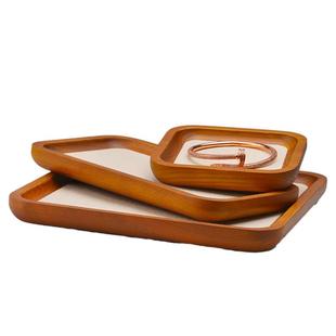 珠宝展示托盘实木黄金戒指手镯首饰展示盘核桃串珠陈列文玩托盘