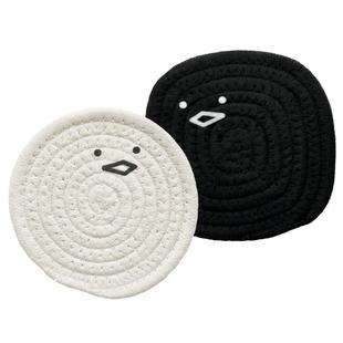 拾杂黑白编织咖啡杯水杯垫吸水隔热垫家用创意垫桌面茶杯垫防烫垫