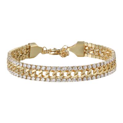 GRGR钛钢14K金色网球手链