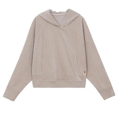 谜底连帽卫衣女冬新品休闲百搭宽松雪尼尔弹力上衣244MV1566