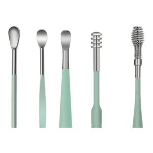 挖耳勺套装采耳工具不锈钢掏耳朵神器螺旋式便携皮包扣耳屎扒家用