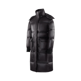 SKYHAND羽绒服女25年新款长款白鸭绒轻薄保暖连帽工装休闲外套