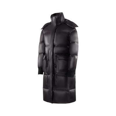 SKYHAND羽绒服女25年新款长款白鸭绒轻薄保暖连帽工装休闲外套