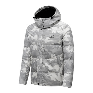 Mizuno/美津浓羽绒服男士秋冬加绒加厚保暖棉袄户外迷彩情侣外套