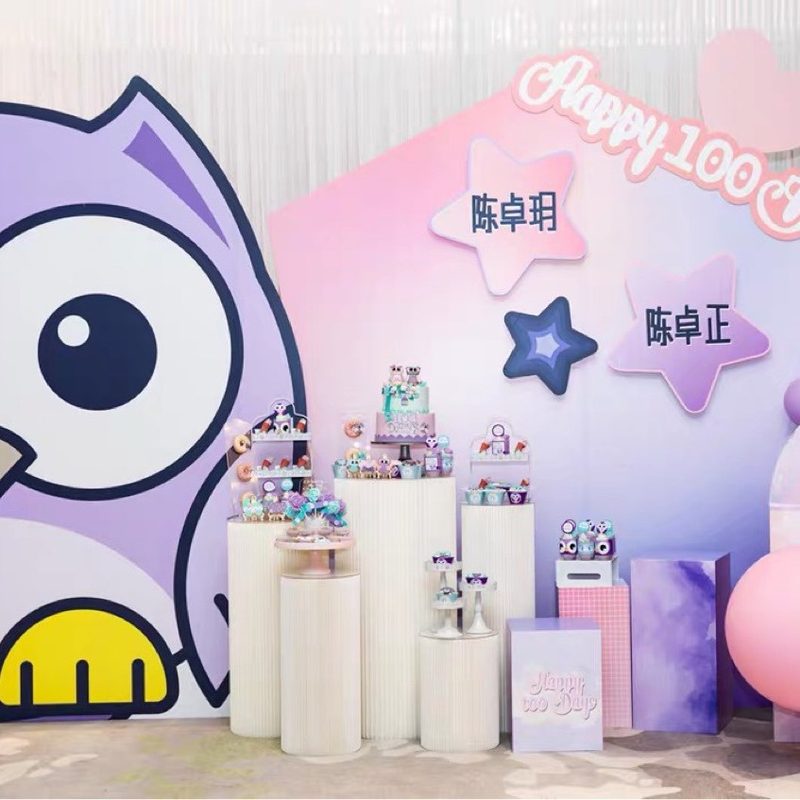 网红蜂巢折叠纸甜品台气球派对蛋糕产品展示台陈列架承重强精致款