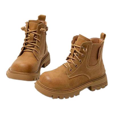 真皮女童鞋儿童马丁短靴子大黄靴