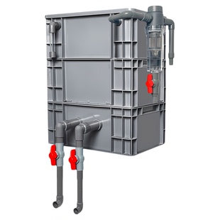 周转箱过滤水循环系统养鱼滴流盒鱼池过滤器培菌增氧粪便收集器