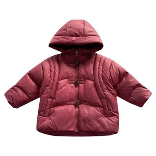 团子麻麻儿童冬季连帽羽绒服白鸭绒男女童袖子可拆卸面包服马甲潮