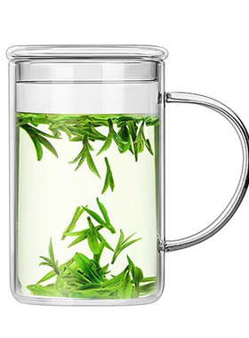 大容量带盖办公室啤酒杯子玻璃杯