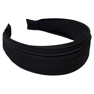 高智慵懒风~黑色褶皱宽边发箍女2026新款高级感运动头箍发卡发饰