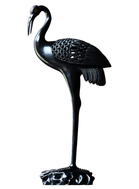 康御红印度小叶紫檀木丹顶鹤香炉