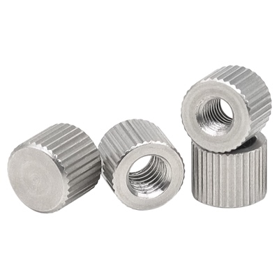 304不锈钢滚花手拧螺母盲孔通孔