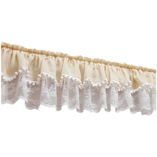 公主风双层纱帘头短帷幔自粘魔术贴防尘小窗橱柜飘窗门帘头幔装饰