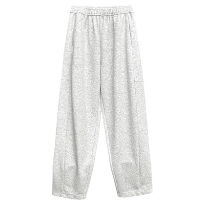 灰白色休闲镰刀卫裤女春秋