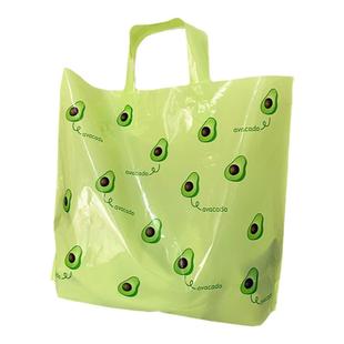 夏日牛油果绿服装店袋子女装童装网红礼品袋塑料手提胶带包装袋子