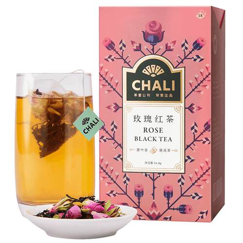 CHALI 玫瑰红茶花茶食品级重瓣红玫瑰花草茶叶茶里公司出品茶包