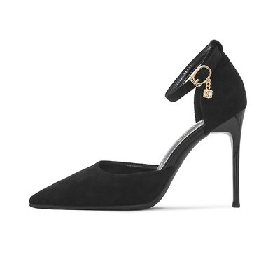 绝美显瘦凉鞋一字扣不累脚高跟鞋