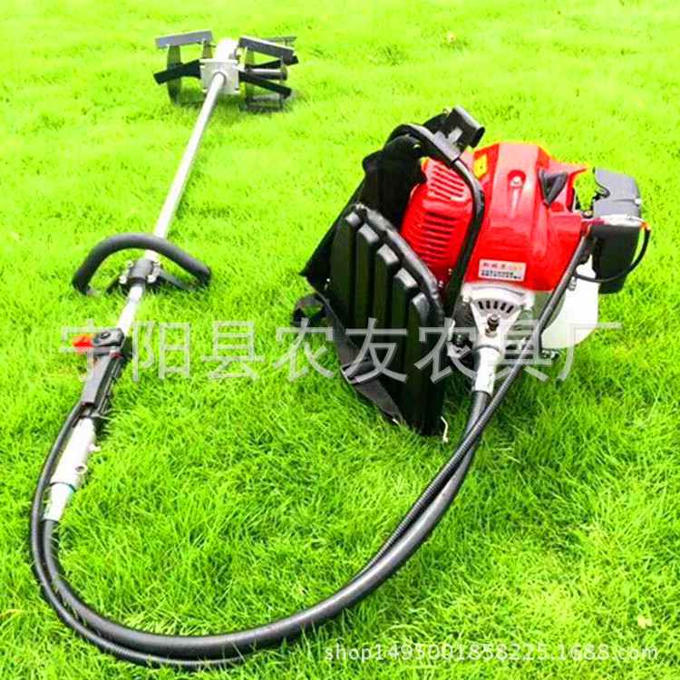 农用割草机背负式松土机 锄草机汽油打草机小型开荒机器