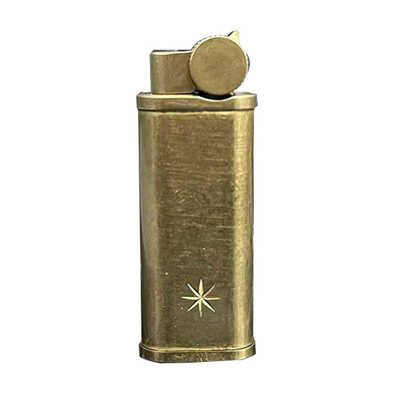 百诺金色复古纯铜点火器烟斗斜火