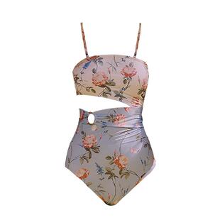 夏茉微澜泳衣女2025新款高端泡温泉比基尼小胸性感连体高级感显瘦