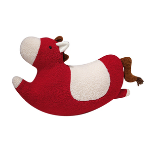 奔腾小马抱枕中式客厅沙发靠垫毛绒马玩偶床头靠枕公仔大号抱睡枕