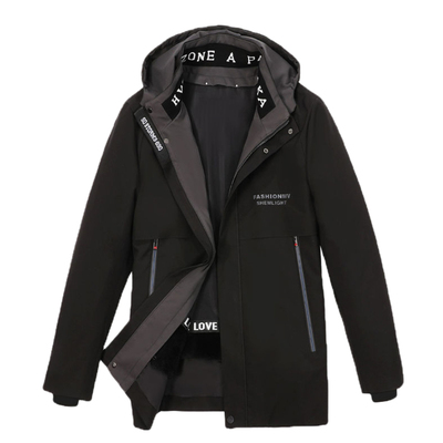 短款男士派克服真皮真毛