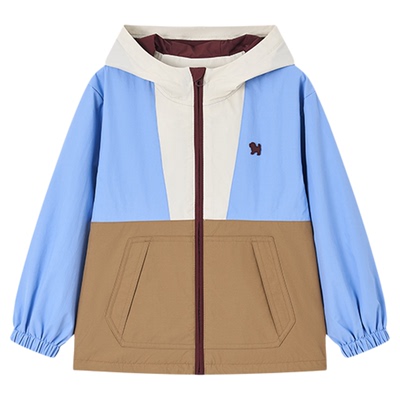 蓝狗25FW秋装拼接连帽防风外套