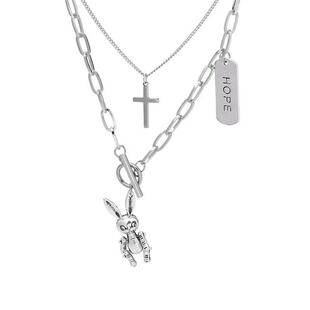 韩版链条耳钉女学生气质流苏耳链十字架耳饰网红十字架链条耳环潮