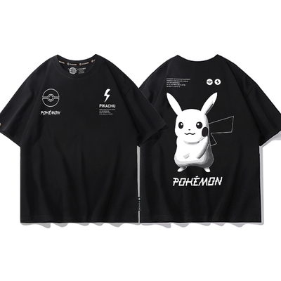 神奇宝贝宝可梦联名短袖T恤男童夏季皮卡丘伊布周边儿童衣服童装