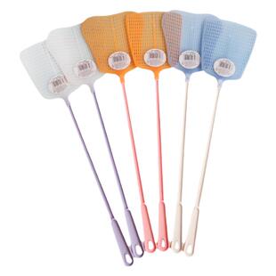 茶花苍蝇拍塑料加厚耐用长柄手动打蚊子家用蚊蝇拍大号灭蚊虫拍子