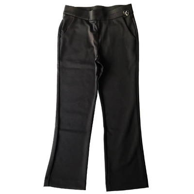 新款通勤高腰弹力松紧微喇裤