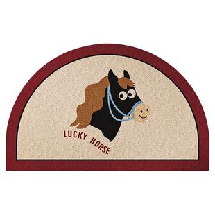 小马福吉新年红色耐脏进门门口丝圈地垫可裁剪地垫玄关地毯刮沙垫