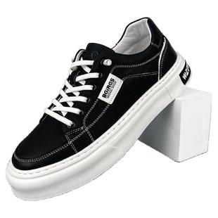 板鞋真皮男2026新款时尚透气耐磨休闲皮鞋男牛皮低帮系带百搭潮鞋